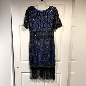 ZAPAKA Flapper Wedding Sequin Dress